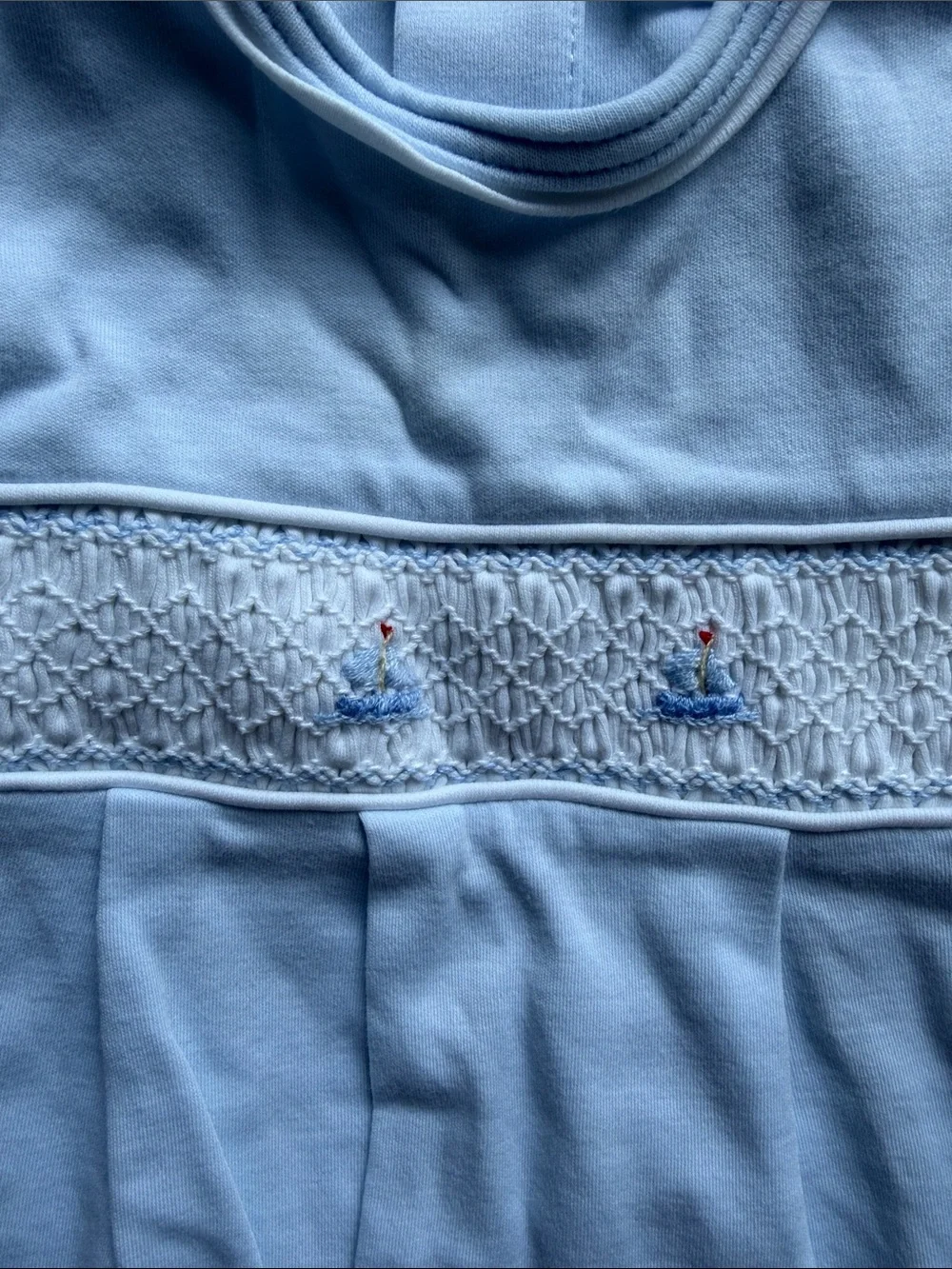 Kissy Kissy Light Blue Smocked Baby Gown